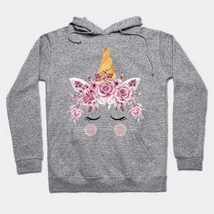 Unicorn Watercolor Rose Gold Hoodie